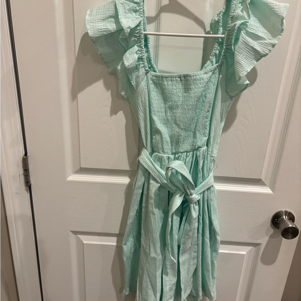 Miami Light Green Textured Dress